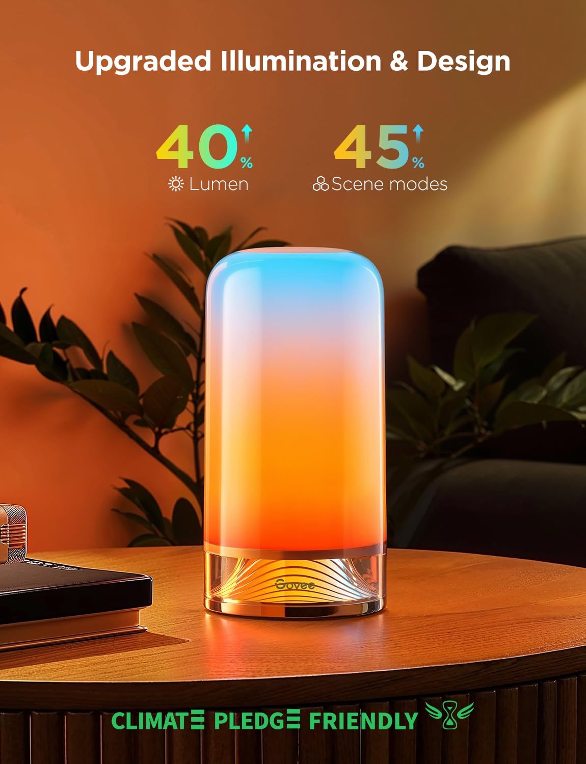 Smart RGBICWW Table Lamp with Matter Support, 64+ Scenes & Pat-to-Wake Touch Control – Multicolor
