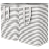 LIFEWIT Freestanding Laundry Hamper 2-Pack – Large Foldable Waterproof Clothes Basket with Carry Handles (80L Each, Grey)