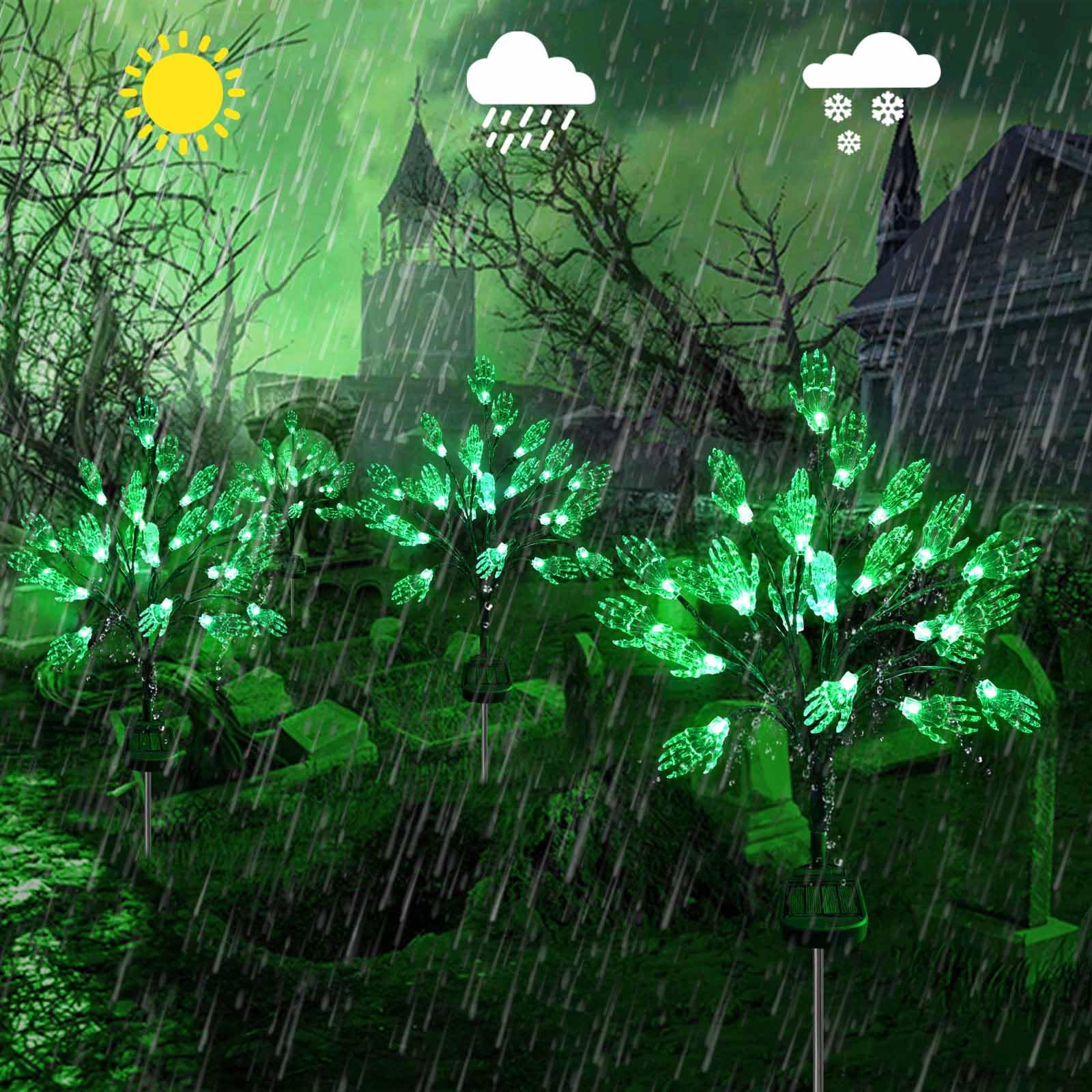 Green LED Halloween Decoration – Hanging Light-Up Prop for Haunted House, Lawn & Party Displays