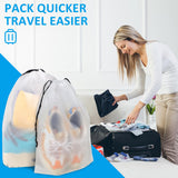 5 Pack Travel Shoe Bags for Luggage, Waterproof Drawstring Shoe Storage Bags for Travel and Closet Organization