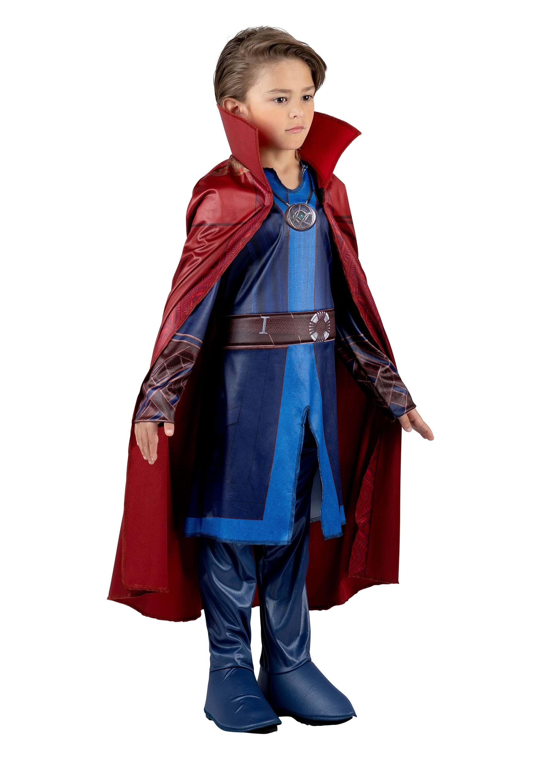 Marvel Doctor Strange Youth Costume – Deluxe Tunic, Pants & Detachable Cloak with Eye of Agamotto Print