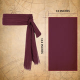 2PCS Wine Red Pirate Bandana & Sash Set – Polyester Halloween Costume Accessory for Men & Women