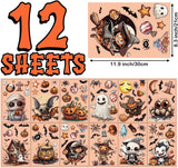 12-Sheet Halloween Window Clings – Reusable Double-Sided PVC Stickers for Home & Party Decor