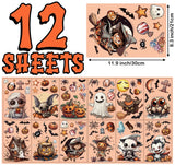 12-Sheet Halloween Window Clings – Reusable Double-Sided PVC Stickers for Home & Party Decor