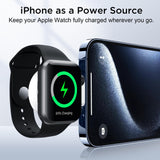 2-in-1 Magnetic Apple Watch Charger – Portable USB-C & USB-A Travel Charging Adapter for iWatch