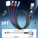 4-in-2 Multi Charging Cable for iPhone & Apple Watch – USB-A / USB-C Multi Device Charger