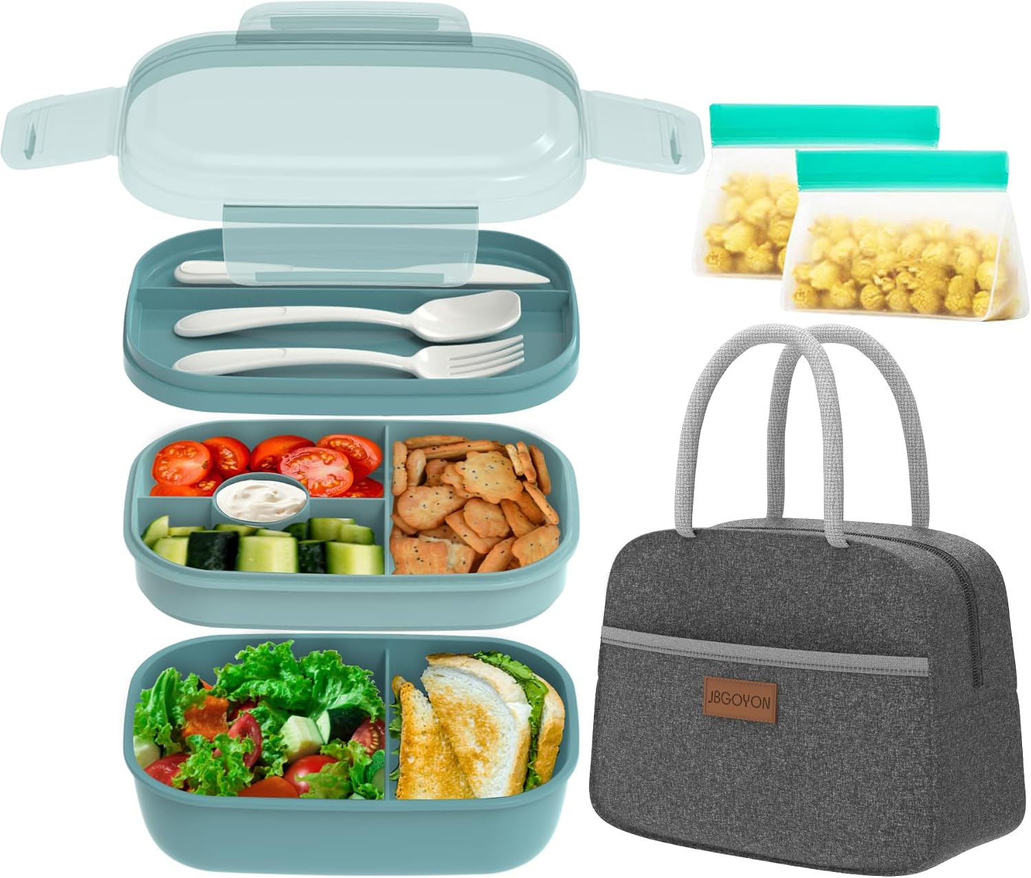 Pink 64 oz Stackable Bento Set with Insulated Lunch Bag