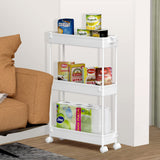 Slim Rolling Storage Cart (3-Tier) – Narrow Mobile Utility Organizer for Bathroom, Kitchen & Laundry