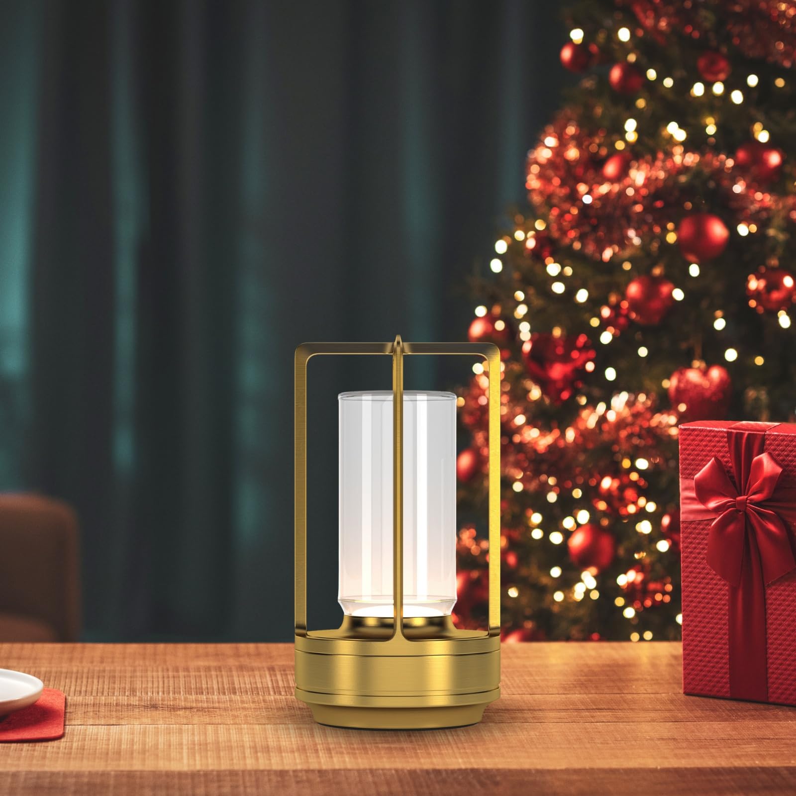 Portable Rechargeable Cordless LED Table Lamp Touch Dimmable Metal Ambient Desk Light for Indoor Outdoor Use
