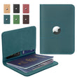 ALLIVE Leather Passport Holder with AirTag Slot – Travel Wallet for Men & Women (Blue)