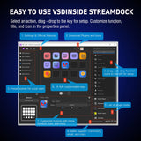 VSDinside 18-Key Programmable Macro Keypad Stream Controller with LCD Visual Keys & RGB Ring for Gaming, Streaming and Workflow Control