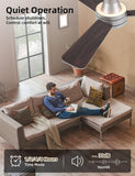 Homlit 42” Smart RGB Ceiling Fan with Music Sync, Alexa Control & Whisper-Quiet DC Motor – Silver