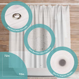 Clear PEVA Shower Curtain Liner 72x72 – Odorless Waterproof Bath Liner with Magnets & Rust-Proof Grommets