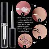 12-Color Rhinestone Nail Art Kit with AB & Clear Gems – 4500+ Crystals, Glue, Tweezer & Picker Pencil Set