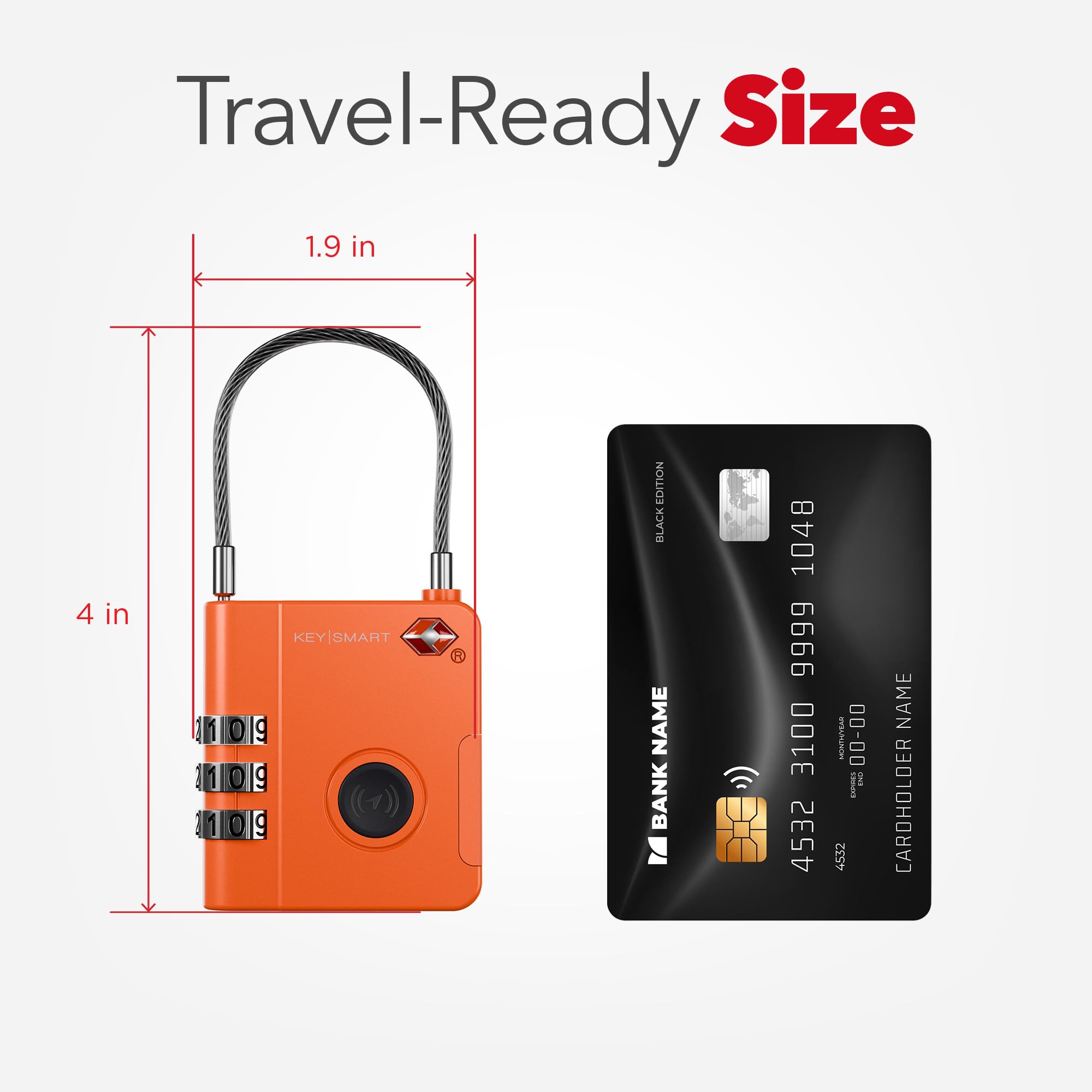 Apple Find My Compatible Smart TSA Luggage Lock with Bluetooth Tracking, Water-Resistant Travel Padlock