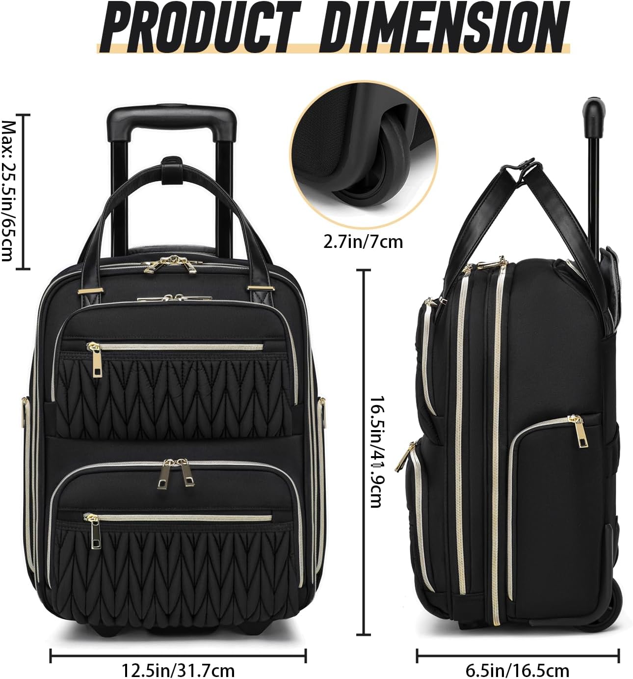 16-Inch Underseat Rolling Carry-On with Laptop Storage