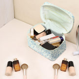 GOSECT Large Floral Makeup Bag for Women – Cotton Travel Cosmetic & Toiletry Organizer (Baidilanhua)