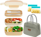Pink 64 oz Stackable Bento Set with Insulated Lunch Bag