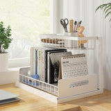REALINN Under Sink Organizer 2-Pack with Pull-Out Drawers – 2-Tier Slide-Out Cabinet Storage for Kitchen & Bathroom