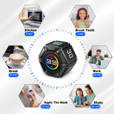JACK Pomodoro Timer Productivity Cube with Visual Display, 3-5-10-25-30-60 Min Presets, Mute/Vibration/Sound Alerts, Rechargeable Focus Timer for Office, Study & ADHD – Real Black