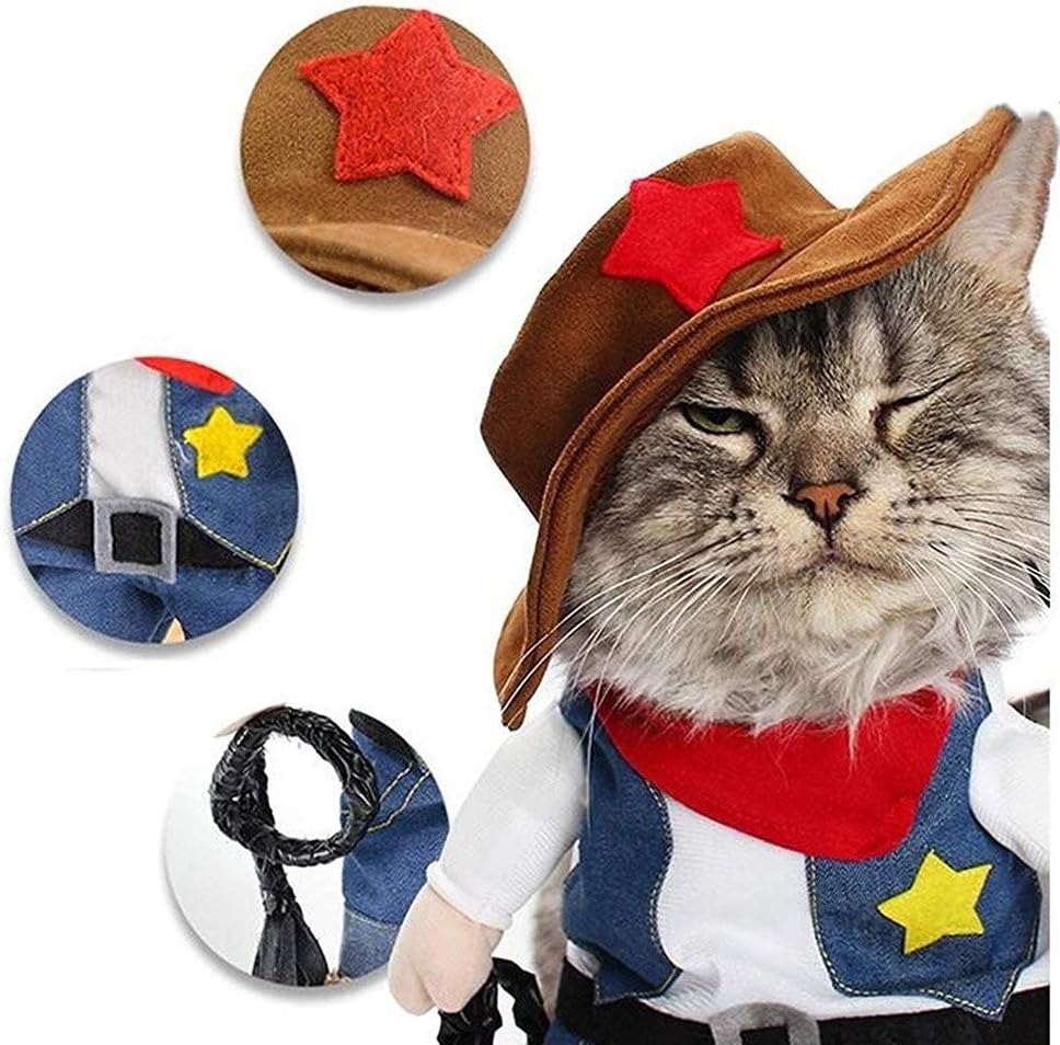 Funny Cowboy Dog Costume – Dark Blue Western Pet Outfit for Halloween & Parties