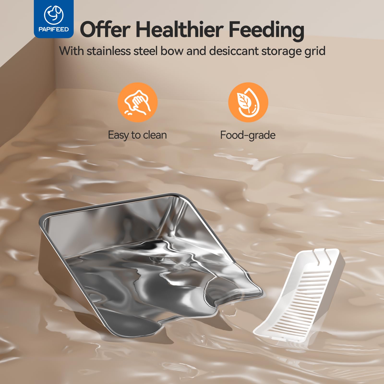 Smart WiFi Automatic Pet Feeder with App Control, 6L Food Storage, Portion Scheduling, and Stainless Steel Bowl for Cats and Dogs