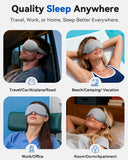 Weighted 3D Sleep Eye Mask with Microbeads – 100% Light Blocking Travel Mask with Earplugs for Deep Sleep, Meditation & Long Flights