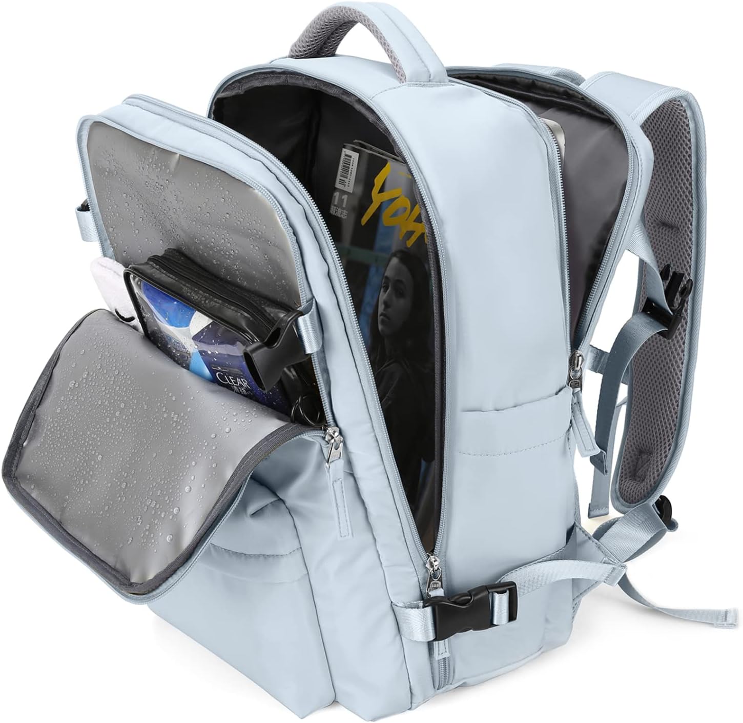 Travel Backpack Women,Carry On Backpack Flight Approved 18x14x8 inches Bag Spirit Airlines Personal ltem,College Sports Hiking Rucksack Waterproof Outdoor Casual Daypack Laptop Blackpack,Peacock Blue