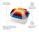 Nesting Food Storage Containers with Lockable Lids – 10-Piece Airtight BPA-Free Set (Multi-Color)