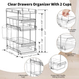 WAKISA Clear 3-Tier Pull-Out Organizer Set – Modular Acrylic Storage Drawers with Adjustable Dividers (Transparent)