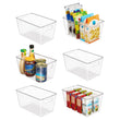 6-Pack Clear Refrigerator & Pantry Storage Bins with Handles – Medium Stackable Kitchen Organizer Containers