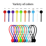 Magnetic Cable Organizer with Reusable Silicone Ties – Travel Cord Management Holder for Smart Devices Multicolor
