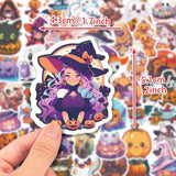 100PCS Non Repeating Halloween Children's Cartoon Pumpkin Themed Stickers Party Favors Vinyl Waterproof Holiday Party, Halloween Children's Cartoon Party Stickers Decoration