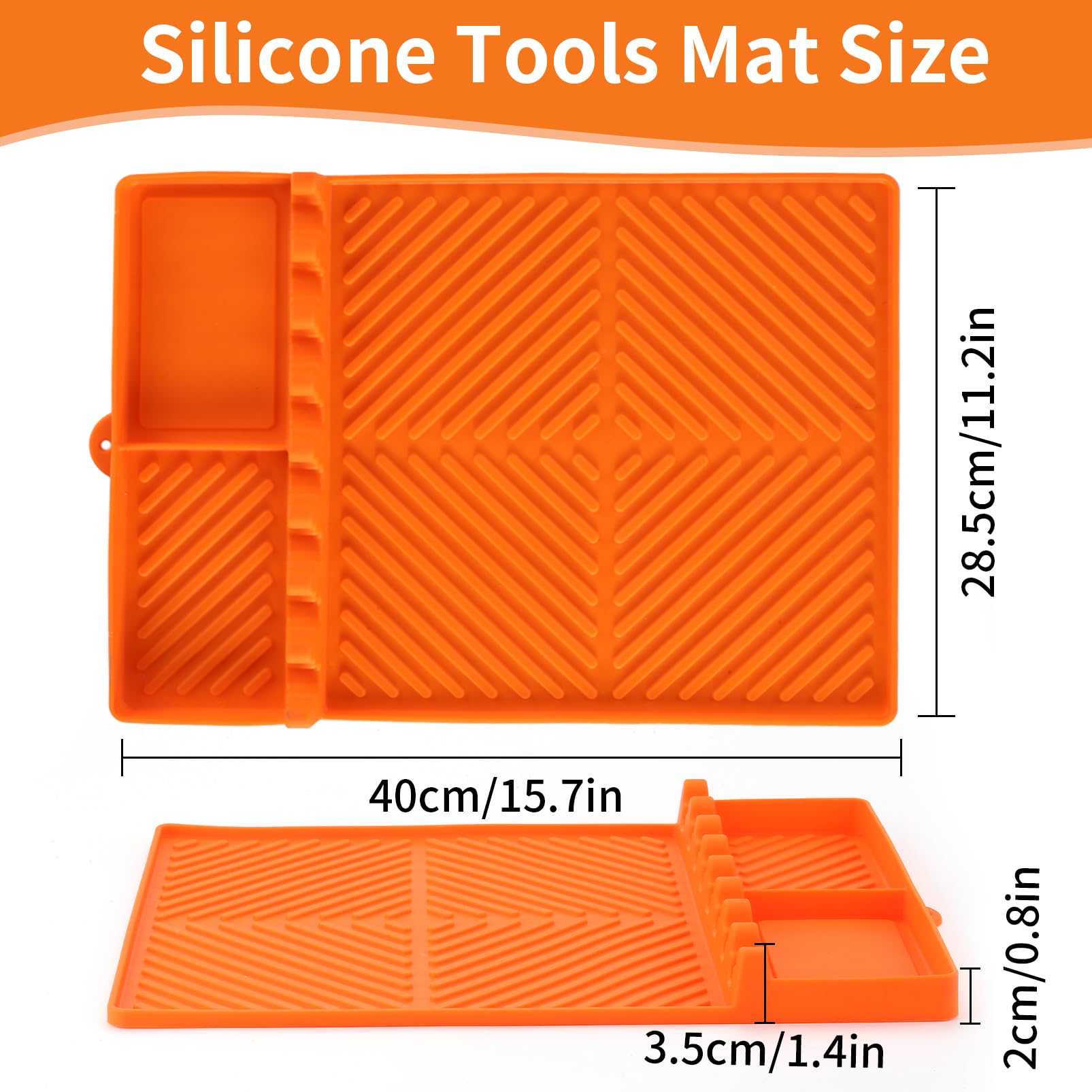 Extra-Large Silicone Grill & Kitchen Organizer Mat – Heat Resistant, Dishwasher Safe (16 x 11.5 in)