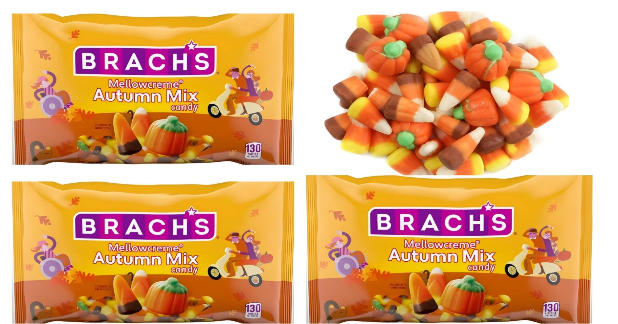 Autumn Candy Variety Mix – Mellowcreme Pumpkins, Harvest Candy Corn & Classic Candy Corn (11 oz Bag)