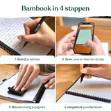 Bambook Classic Reusable Smart Notebook with Pen – Sustainable Digital Scan & Wipe Journal (Black)