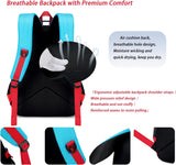 Blue Red Glow-in-the-Dark School Backpack with Laptop Sleeve