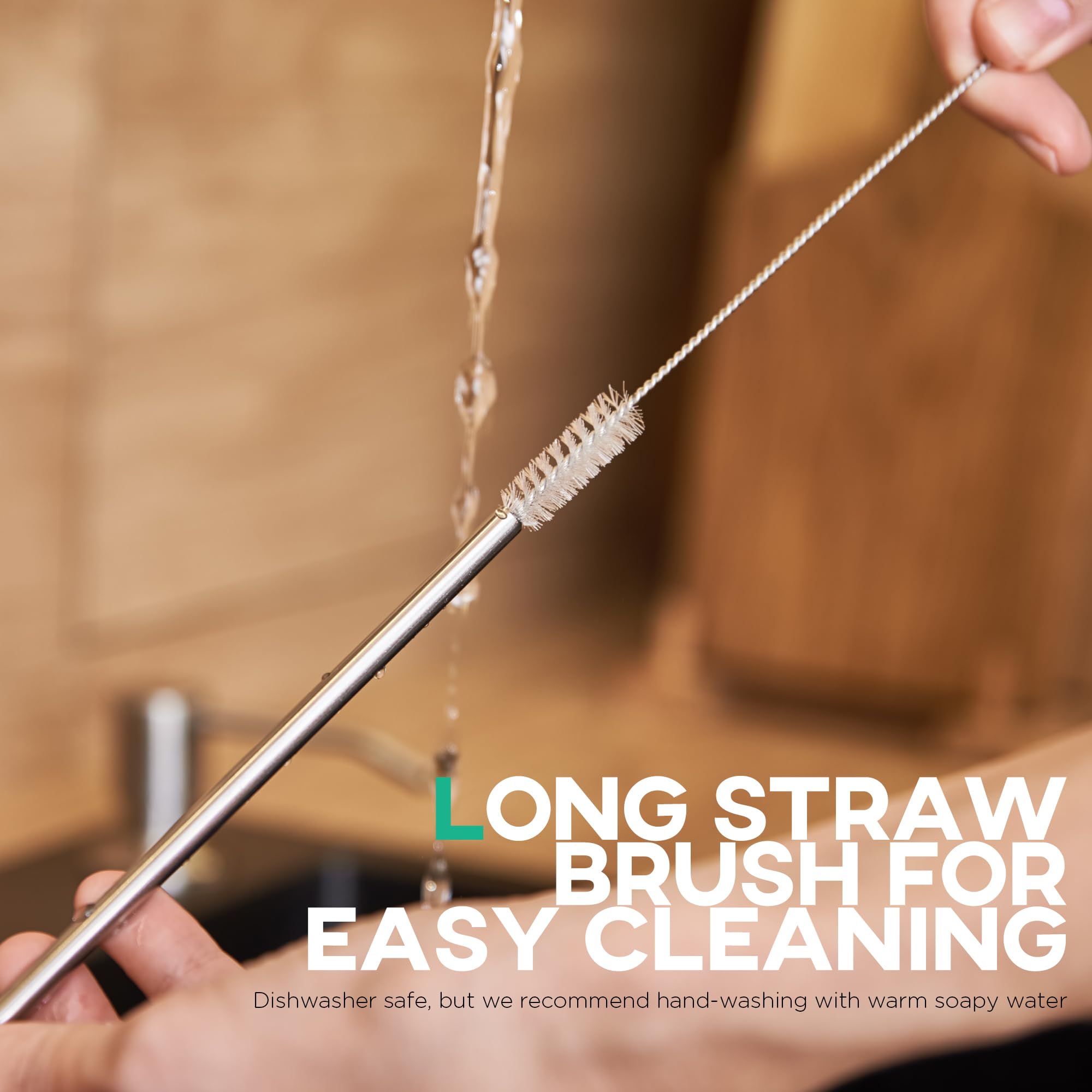 Stainless Steel Skull Straw Set – 10.5” Reusable Silver Black Straws (4PCS + Cleaning Brush + Carry Bag)