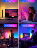 RGBW+IC Smart LED Light Bars with Music Sync, App & Remote Control – Black Ambient Gaming Lights