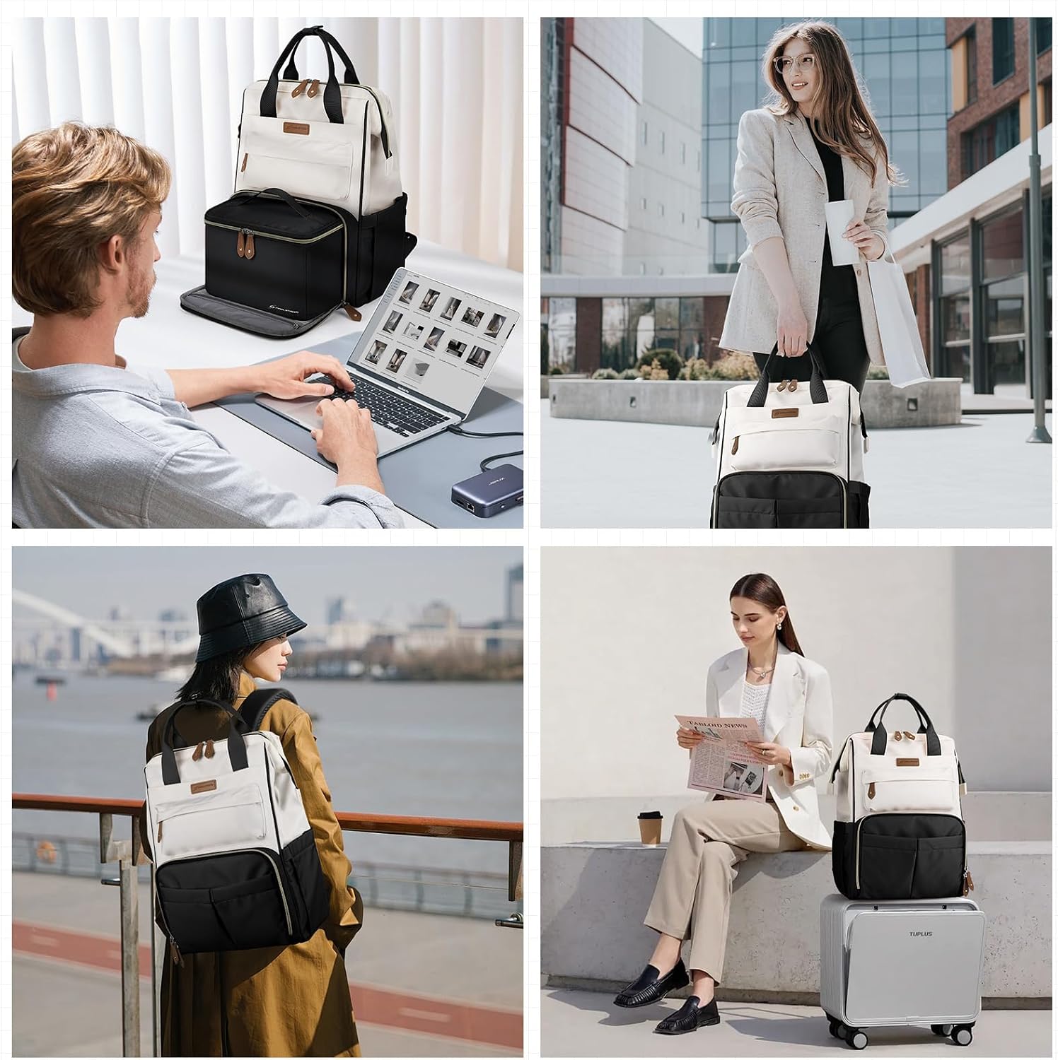 25L School & Work Laptop Backpack with Insulated Lunch Bag