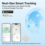 Smart Bluetooth Tracker Tag Compatible with Apple Find My & Google Find Hub, Waterproof Item Locator with Sound Alert – White