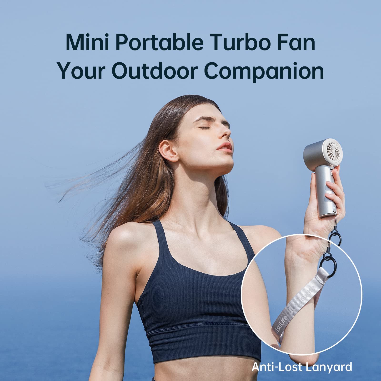 Premium Handheld Turbo Fan with 5000mAh Battery – Portable Brushless Motor Cooling Fan with Digital Display & Fast Charging (Brown)
