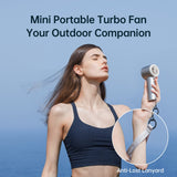 Premium Handheld Turbo Fan with 5000mAh Battery – Portable Brushless Motor Cooling Fan with Digital Display & Fast Charging (Brown)