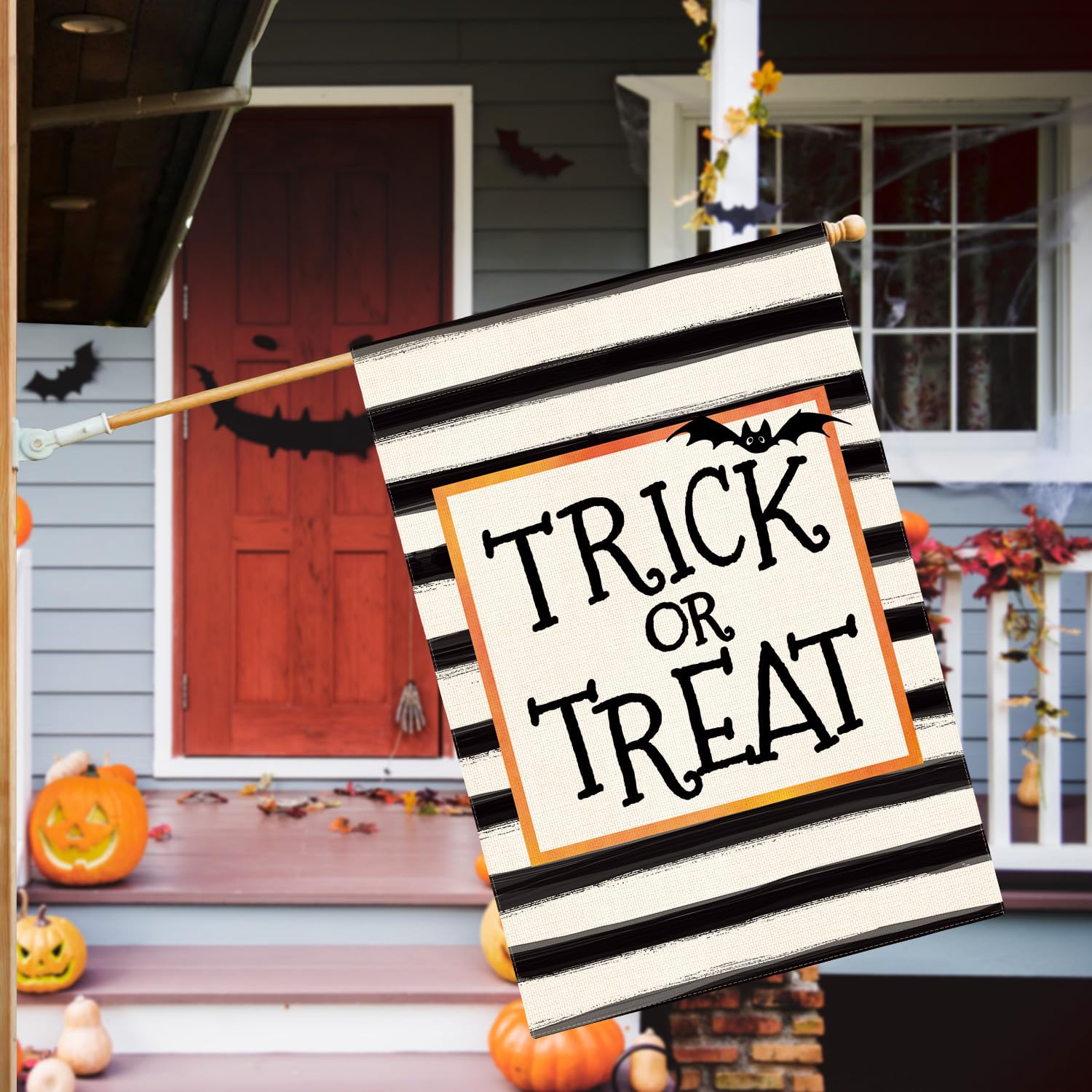Double-Sided Halloween Garden Flag – Black Durable Polyester Welcome Banner for Yard, Lawn & Porch Decor