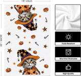 Artoid Mode Halloween Dish Towels – Set of 2 Black Kitchen Tea Towels (18x26") – Soft, Absorbent & Stylish Seasonal Décor