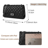 GLADDON Quilted Crossbody Purse for Women – Trendy Chain Shoulder & Underarm Designer Bag (Black)