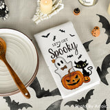 Halloween Kitchen Towels – 4 Pack Soft & Absorbent Dish Towels for Daily Use and Seasonal Kitchen Décor (18x26 Inches, Black)