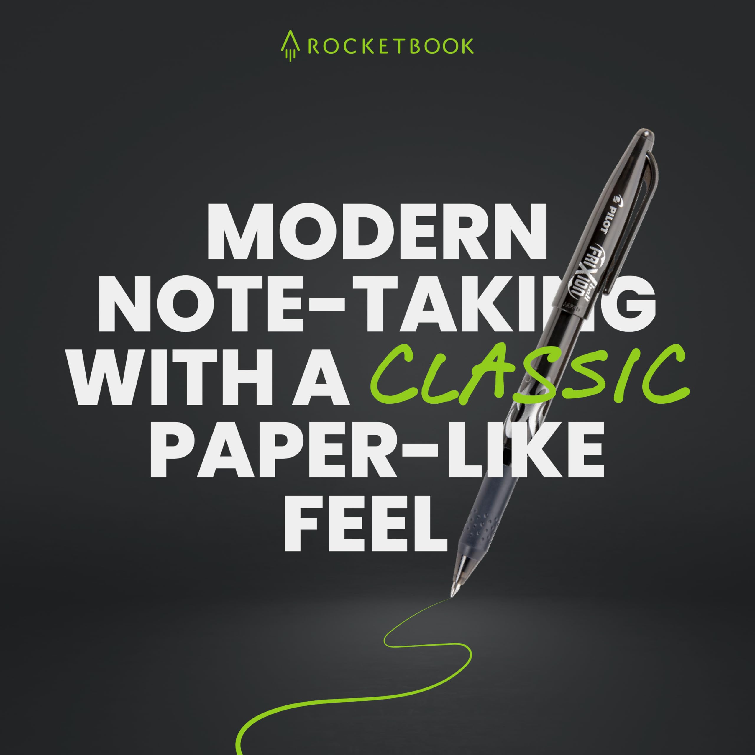 Rocketbook Core Reusable Smart Notebook – College Ruled Cloud-Connected Notebook with Smart Tags (Black)