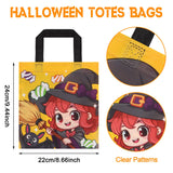 CCINEE 24pcs Halloween Non-Woven Treat Bags for Kids, Large Totes Bags Bulk Trick Or Treat Party Favor Goodies Gifts Bag with Handles for Party