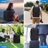RCRIRTH 35L Expandable Carry-On Travel Backpack with 17.3” Laptop Compartment – TSA Approved – Black